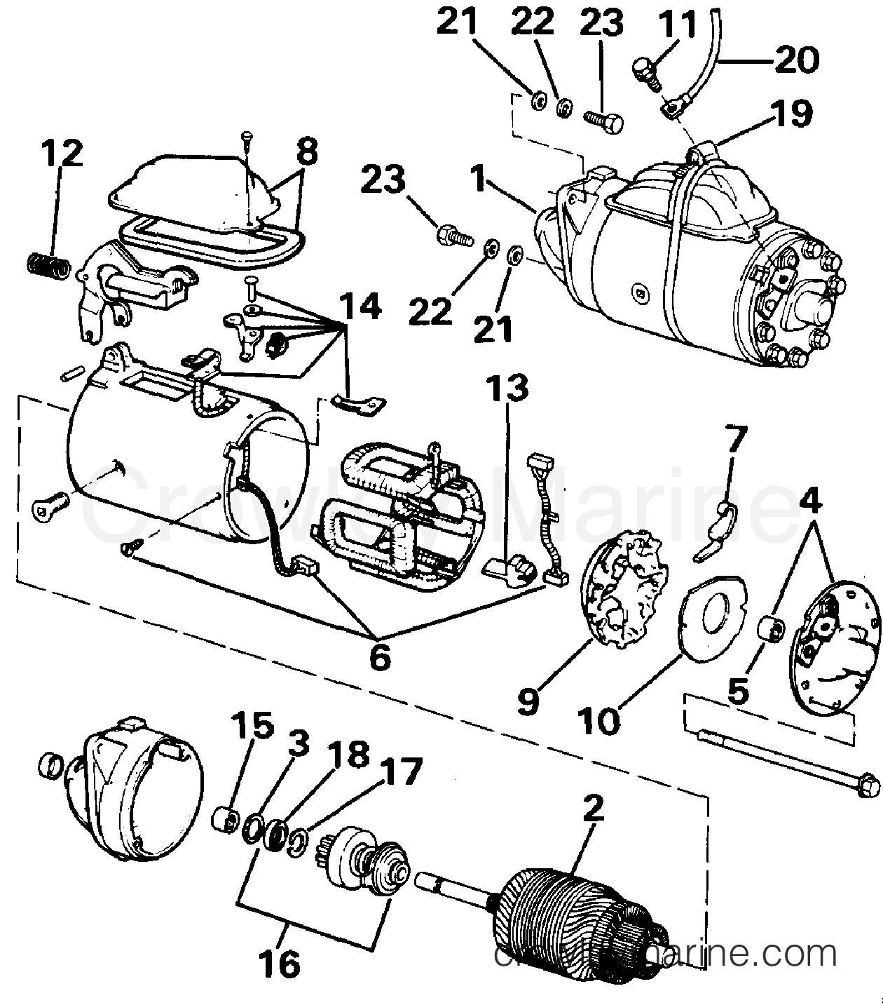 1988 OMC Stern Drive 2.3 - 232AMRGDE STARTER section