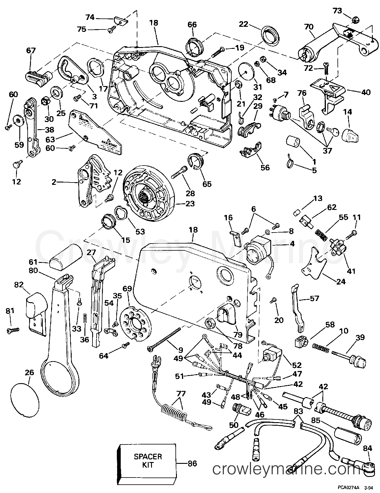1996 Outboard 55 - HJ55WMLM - REMOTE CONTROL