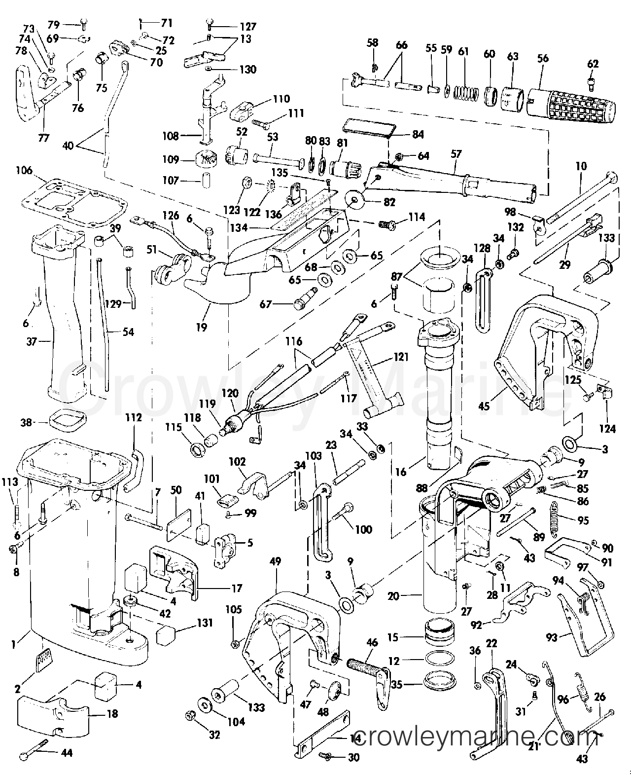 1984 Outboard 15 - J15ECRM - MIDSECTION (ALL MODELS EXCEPT SEL)