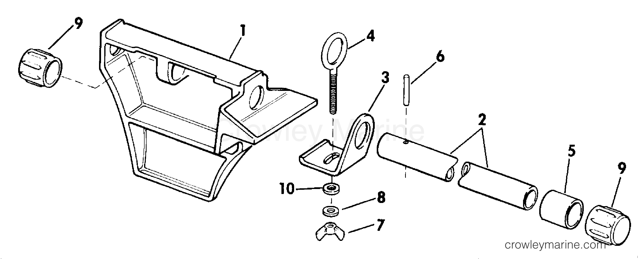1990 Rigging Accessories - Miscellaneous - CANOE MOTOR BRACKET KIT
