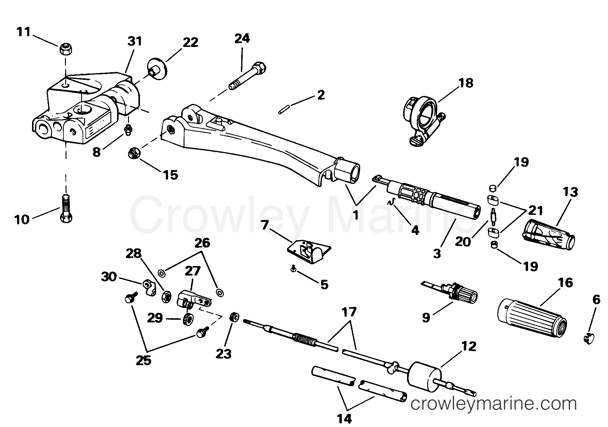 1998 Outboard 55 - SJ55RSM2 - STEERING HANDLE