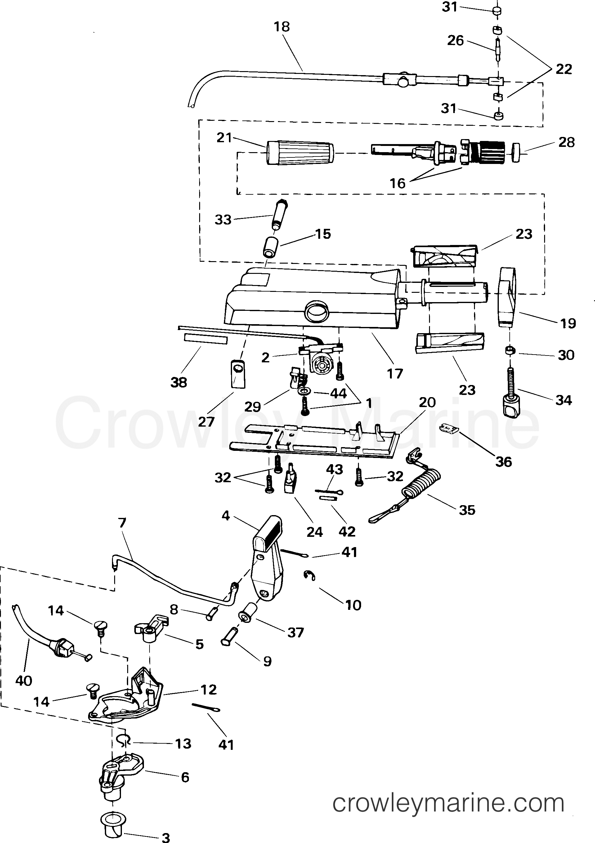 2003 Outboard 6 - J6RLSTD - STEERING HANDLE