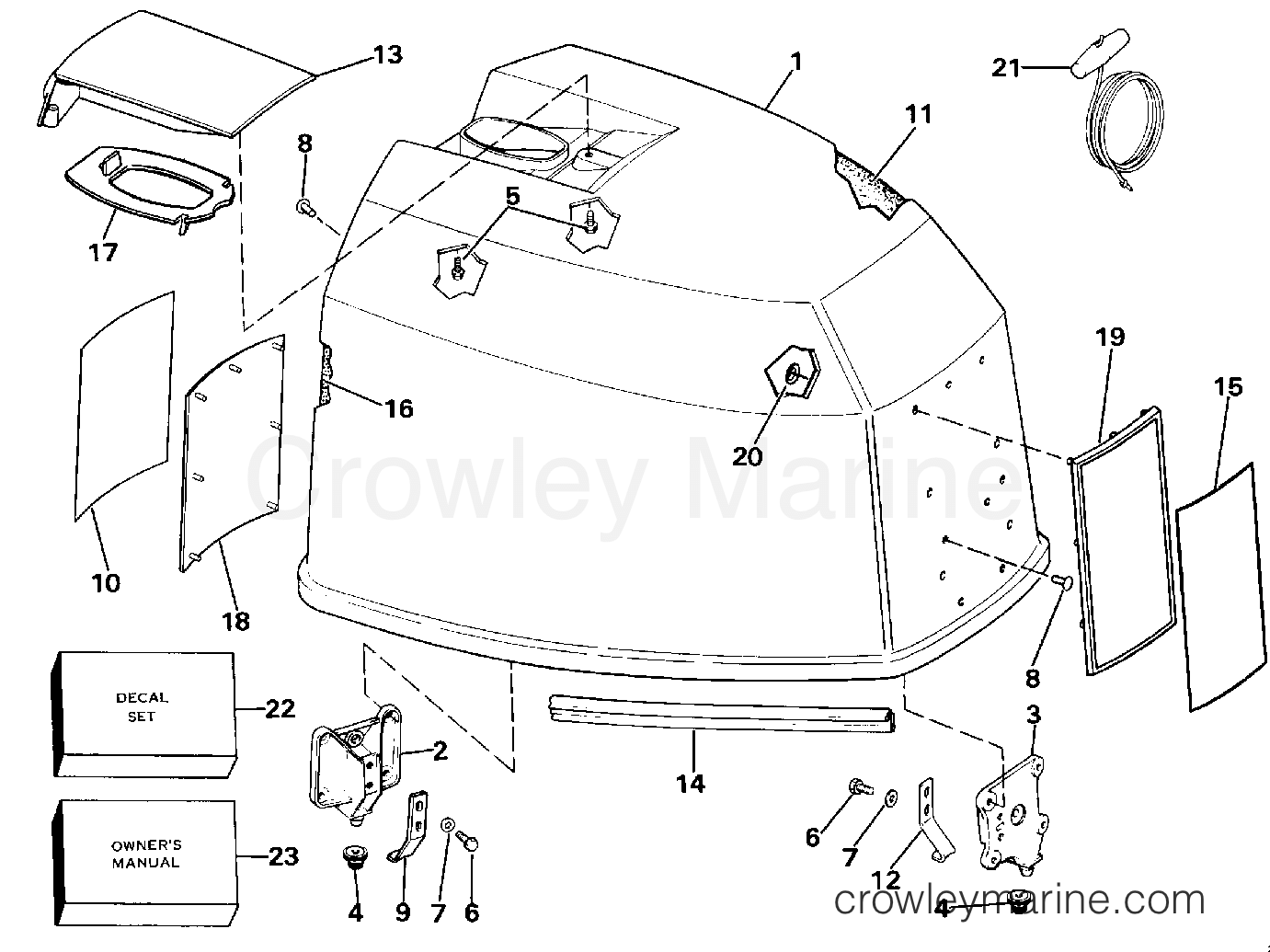 1986 Outboard 150 - J150TXCDC - ENGINE COVER - JOHNSON