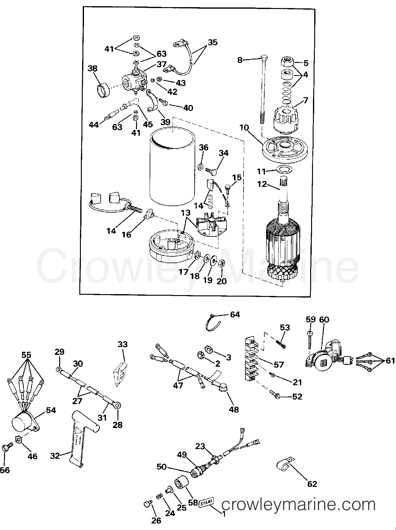 1991 Rigging Accessories - Electrical System - ELECTRIC STARTING KIT 40