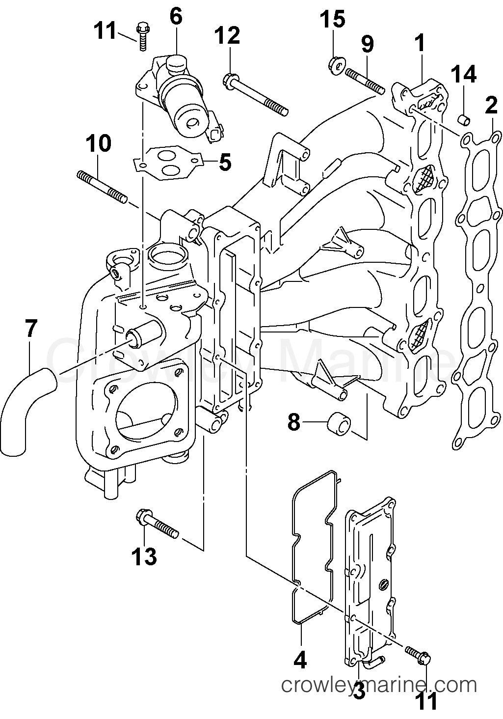 INTAKE MANIFOLD 2006 Outboard 115 BJ115L4SDA Crowley Marine