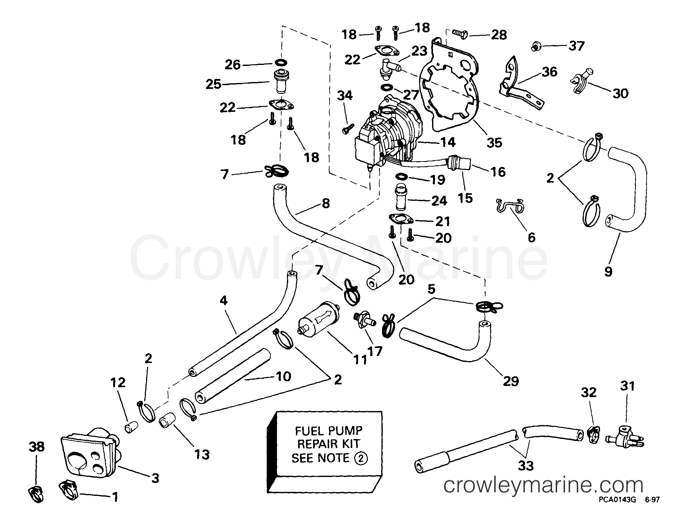 FUEL PUMP 1999 Johnson Outboards 130 J130PLEED Crowley Marine