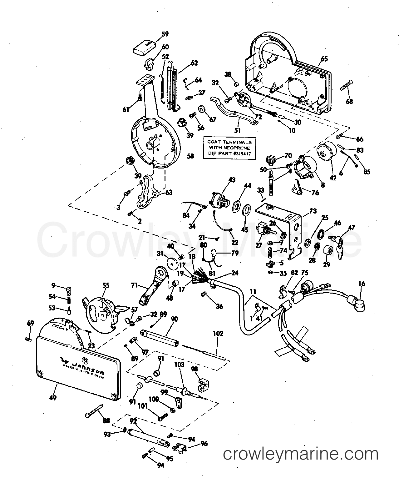 1972 Outboard 100 - 100ESL72R - REMOTE CONTROL