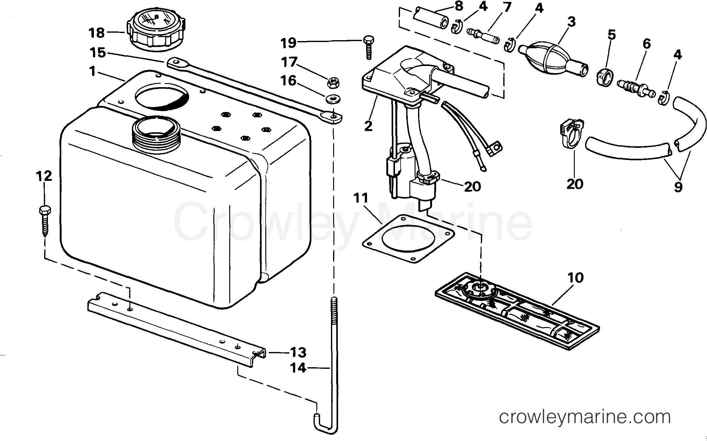 VRO OIL TANK KIT1.8 GALLON 1985 Evinrude Outboards 150 E150STLCOH