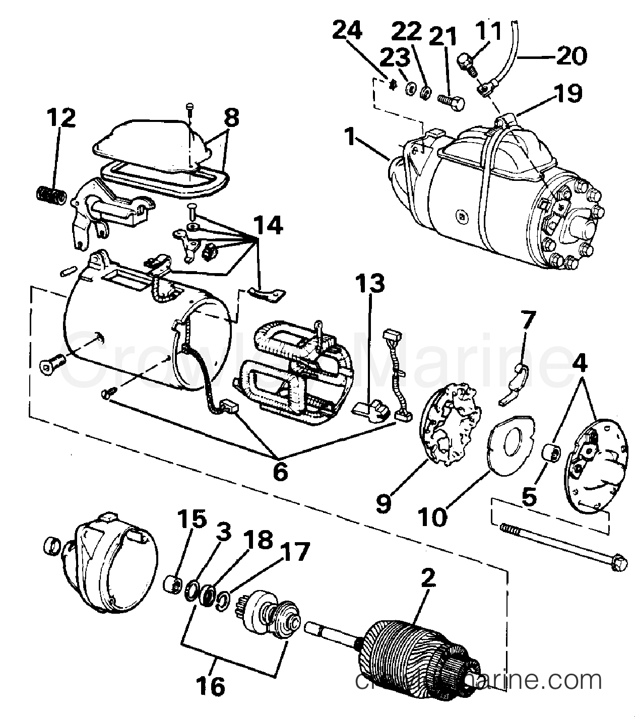1990 OMC Stern Drive 2.3 - 232BMRPWS STARTER section