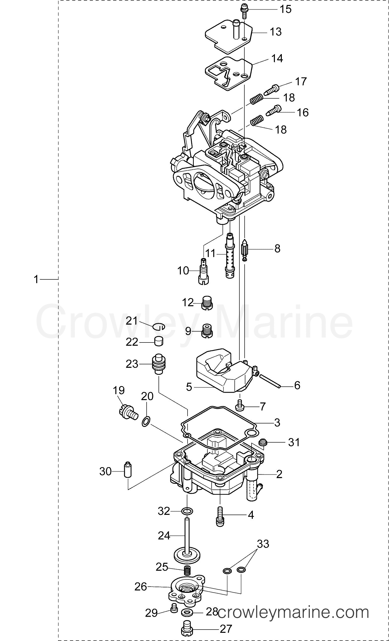 AA Outboard 15 PORTABLE - E15TE4AAA - CARBURETOR ASSEMBLY