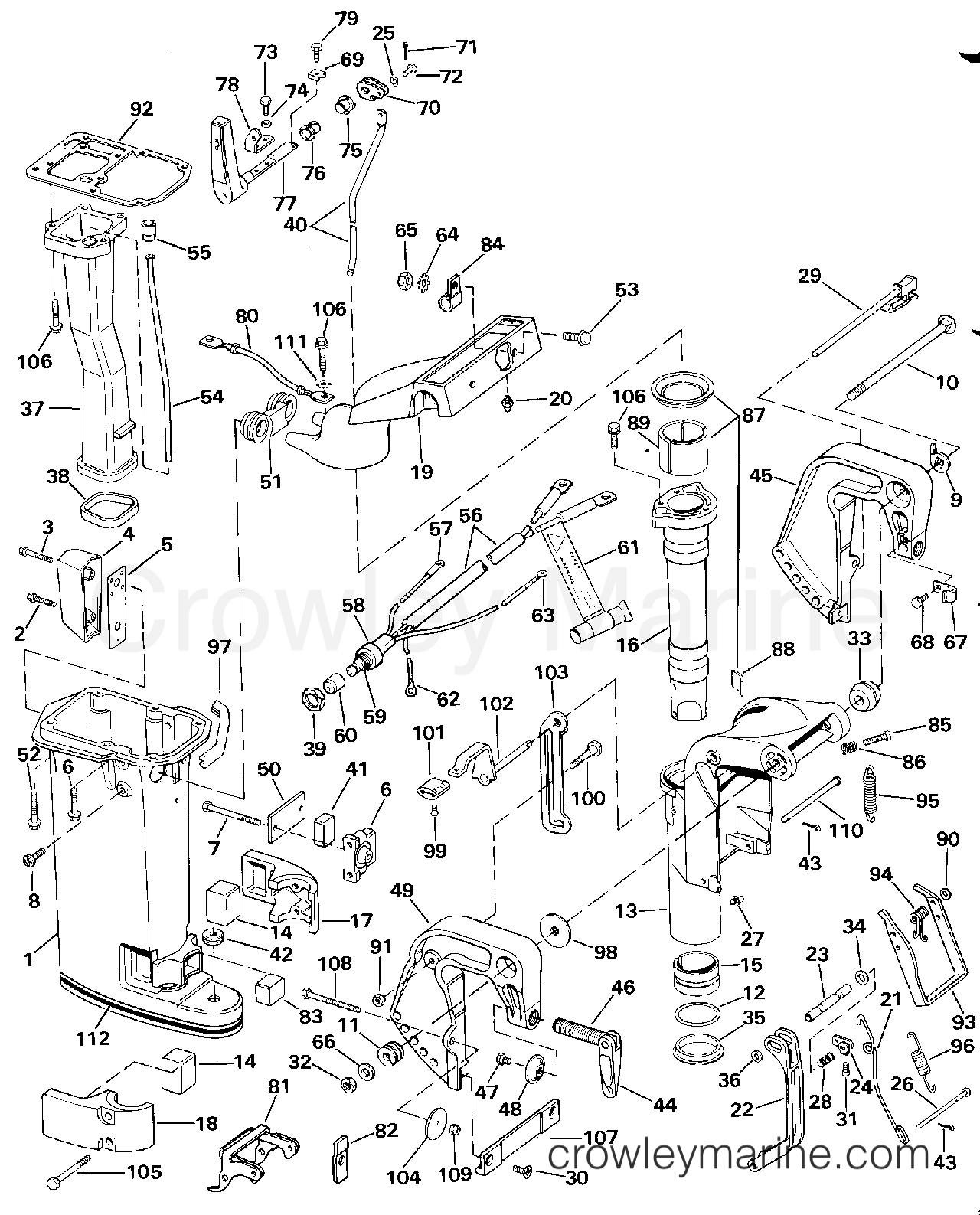 1989 Outboard 9.9 - TE10RLCES - MIDSECTION (10SEL ONLY)