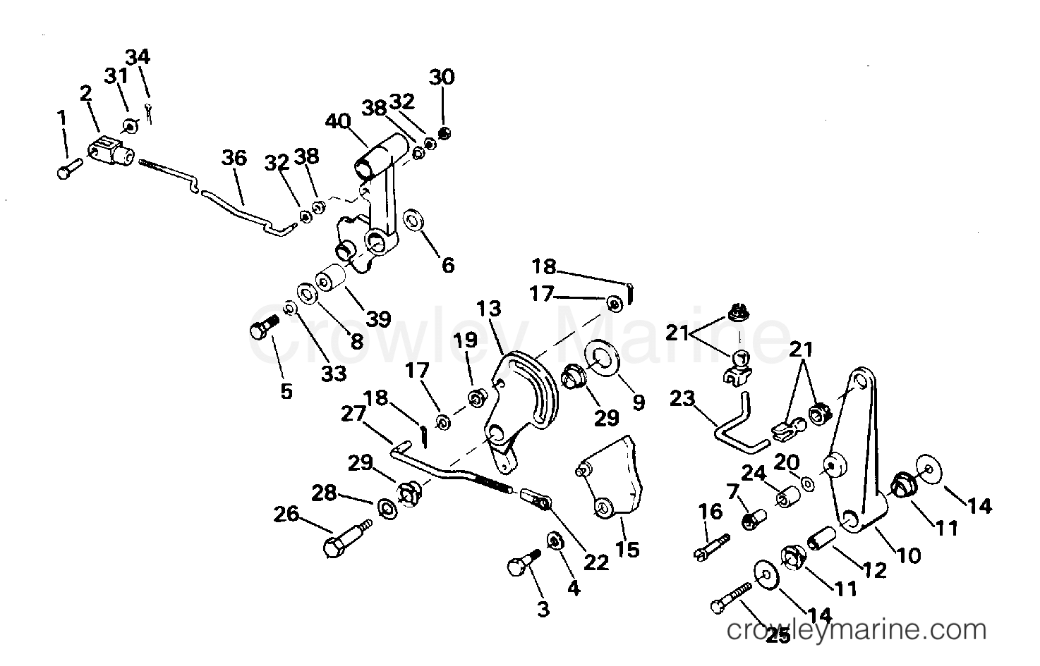 1995 Outboard 65 - J65RSLC - SHIFT & THROTTLE LINKAGE