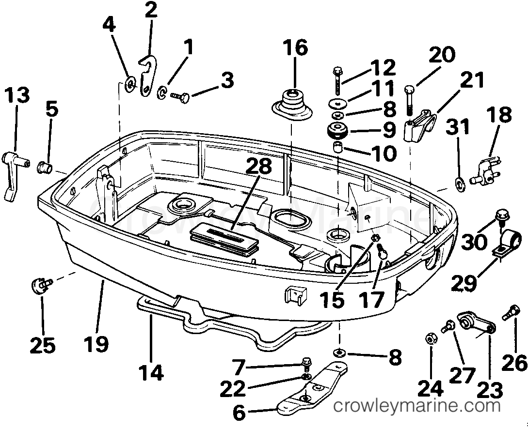 1985 Johnson Outboards 30 - J30ECOA LOWER ENGINE COVER section