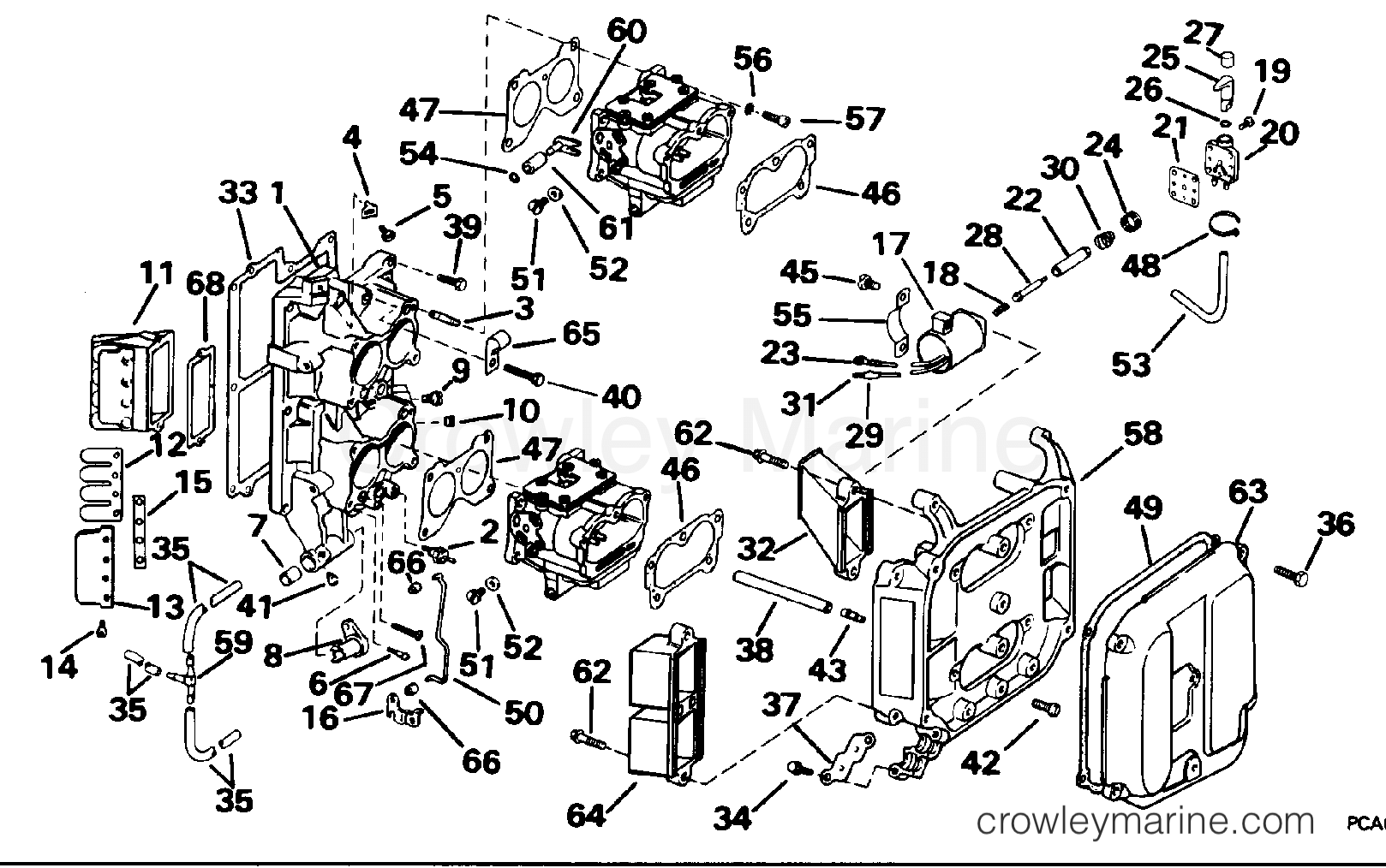 1995 Outboard 90 - J90TLEOR - INTAKE MANIFOLD