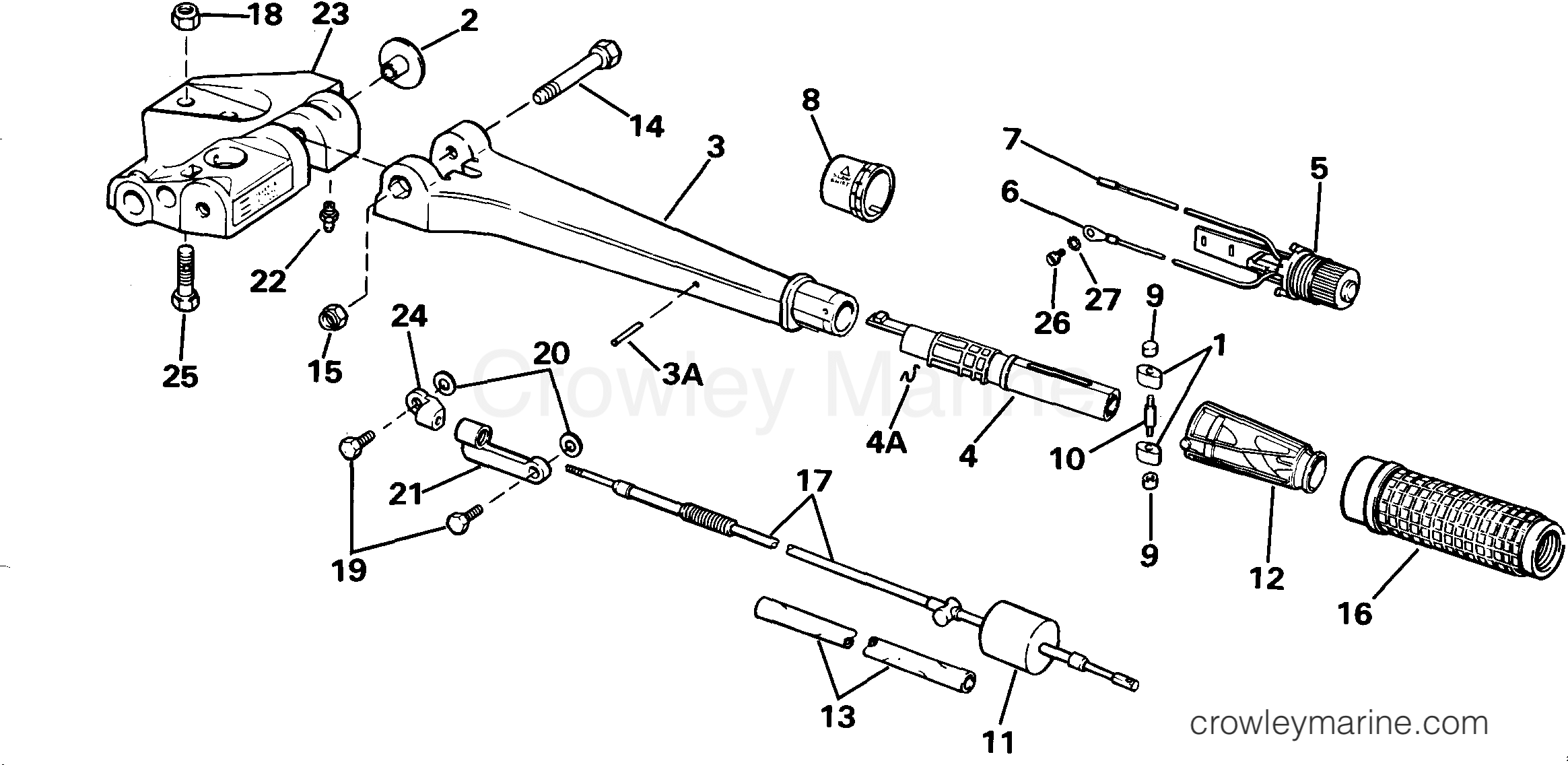 1985 Outboard 60 - J60ELCOD - STEERING HANDLE