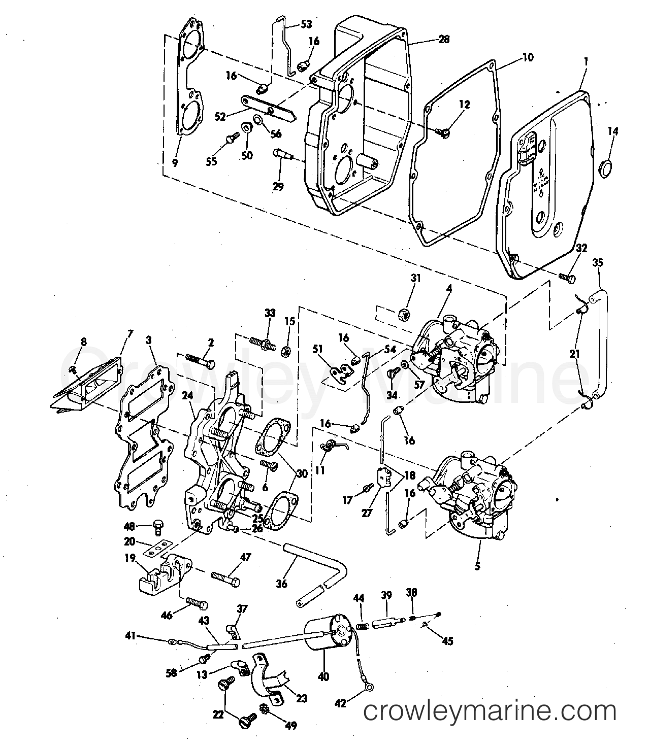 1976 Outboard 55 - 55E76E - INTAKE MANIFOLD