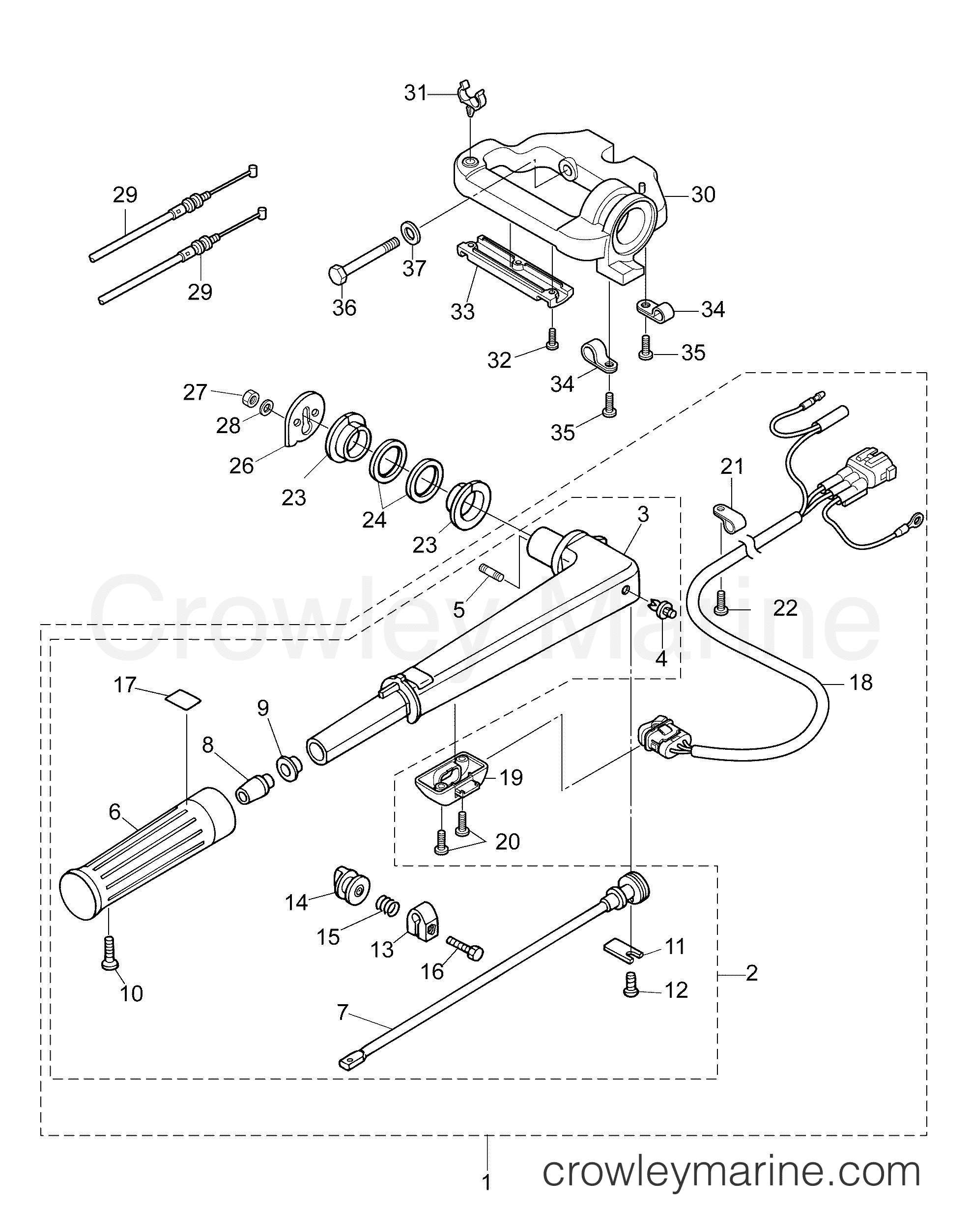 AA Outboard 15 PORTABLE - E15RL4AAA - TILLER HANDLE ASSEMBLY