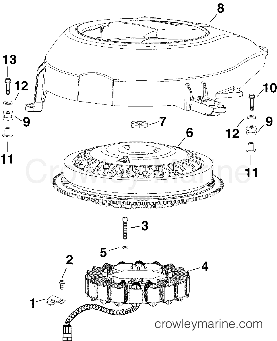 2005 Outboard 225 - E225DHLSOF - FLYWHEEL & STATOR