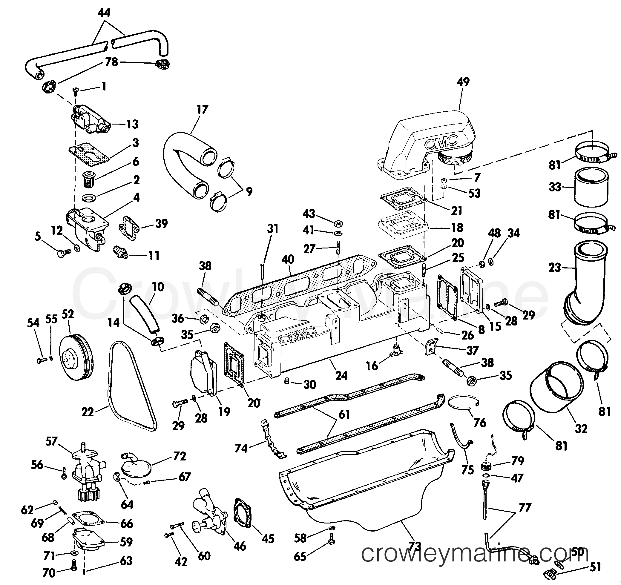 1985 Stern Drive 3 - 302STHRCOM - COOLING & OILING GROUP 2.5 LITRE MODELS