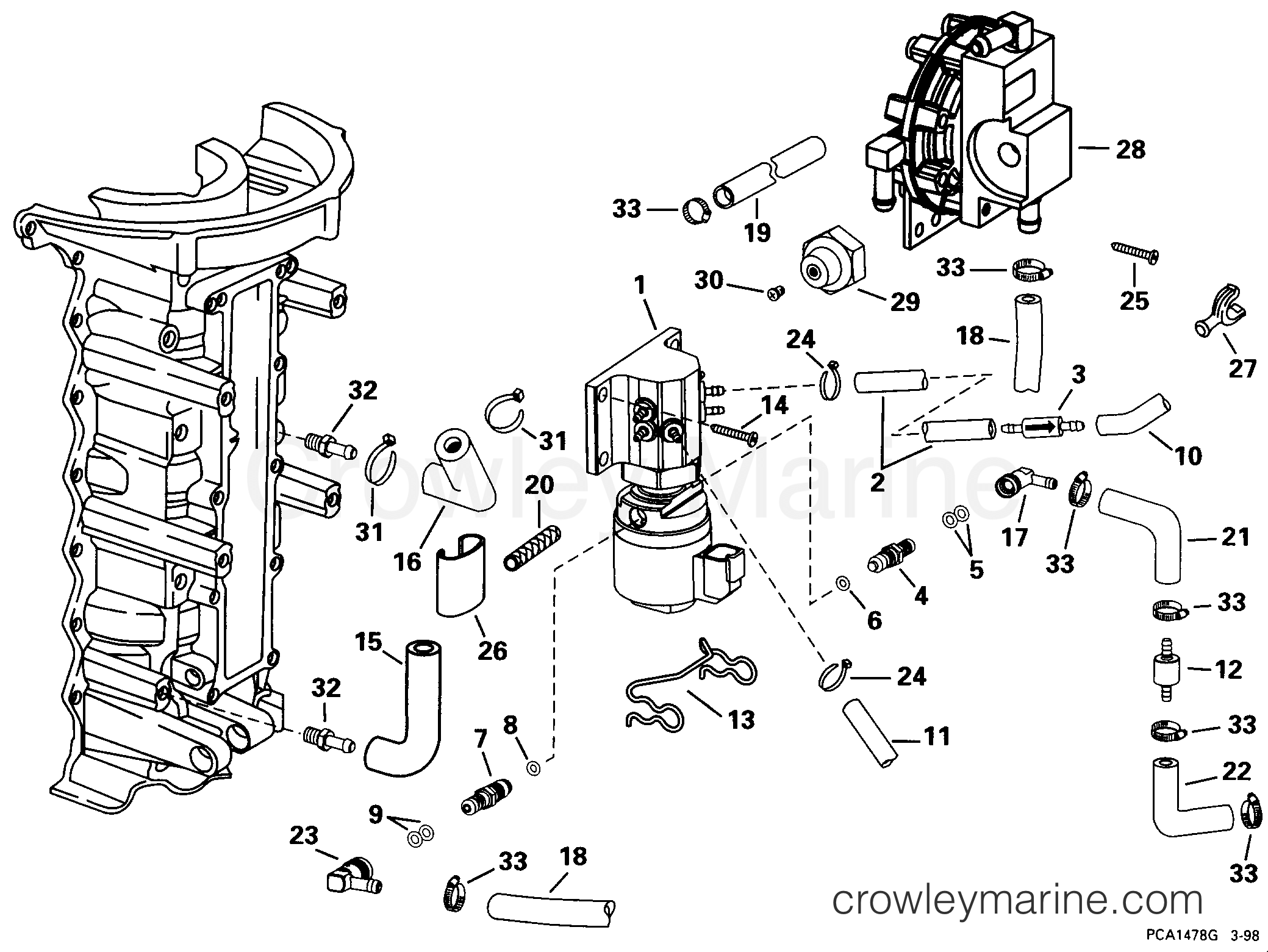 1998 Outboard 175 - E175FTLECS - OIL COMPONENTS