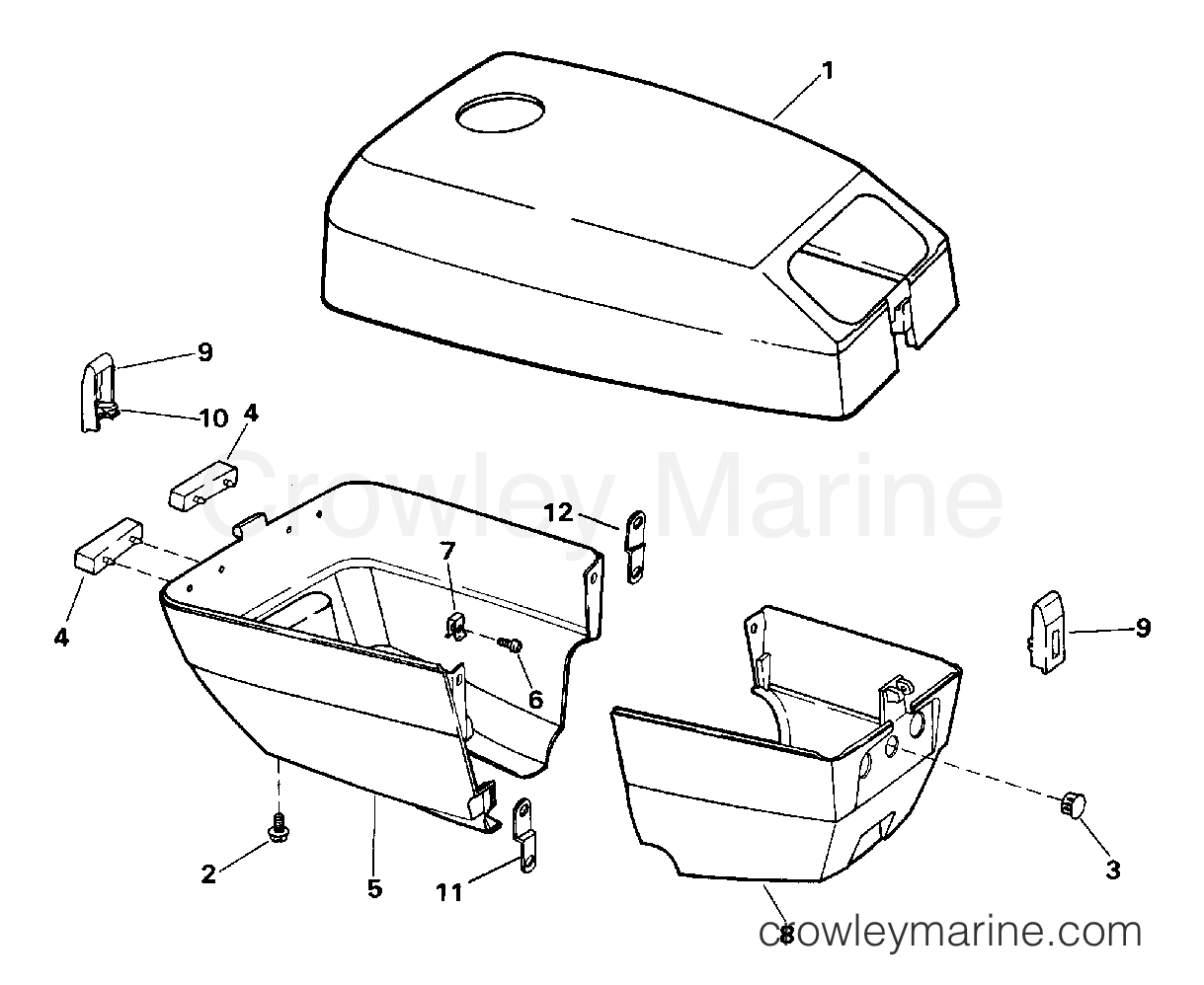 1996 Outboard 4 - J4REDS - ENGINE COVER