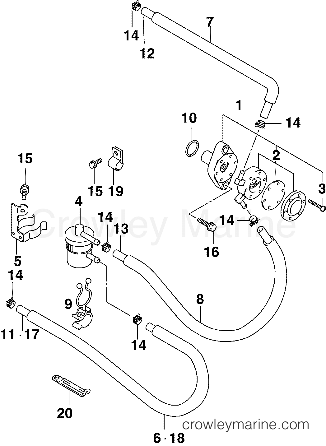 2004 Outboard 40 - J40PL4SRM - FUEL PUMP