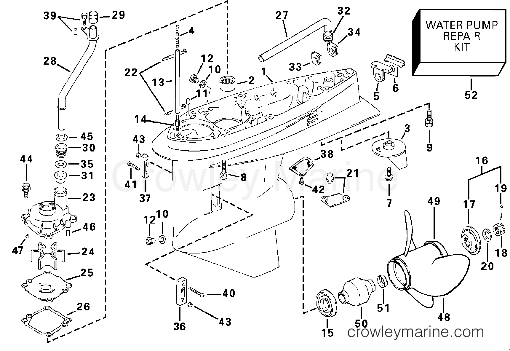2000 Outboard 70 - E70 - GEARCASE