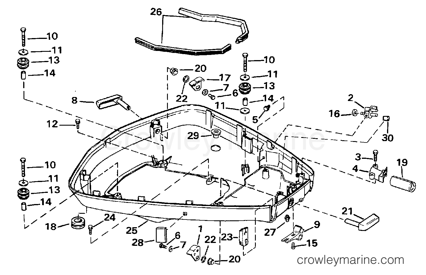 1997 Outboard 100 - SJ100WTPLZ - LOWER ENGINE COVER