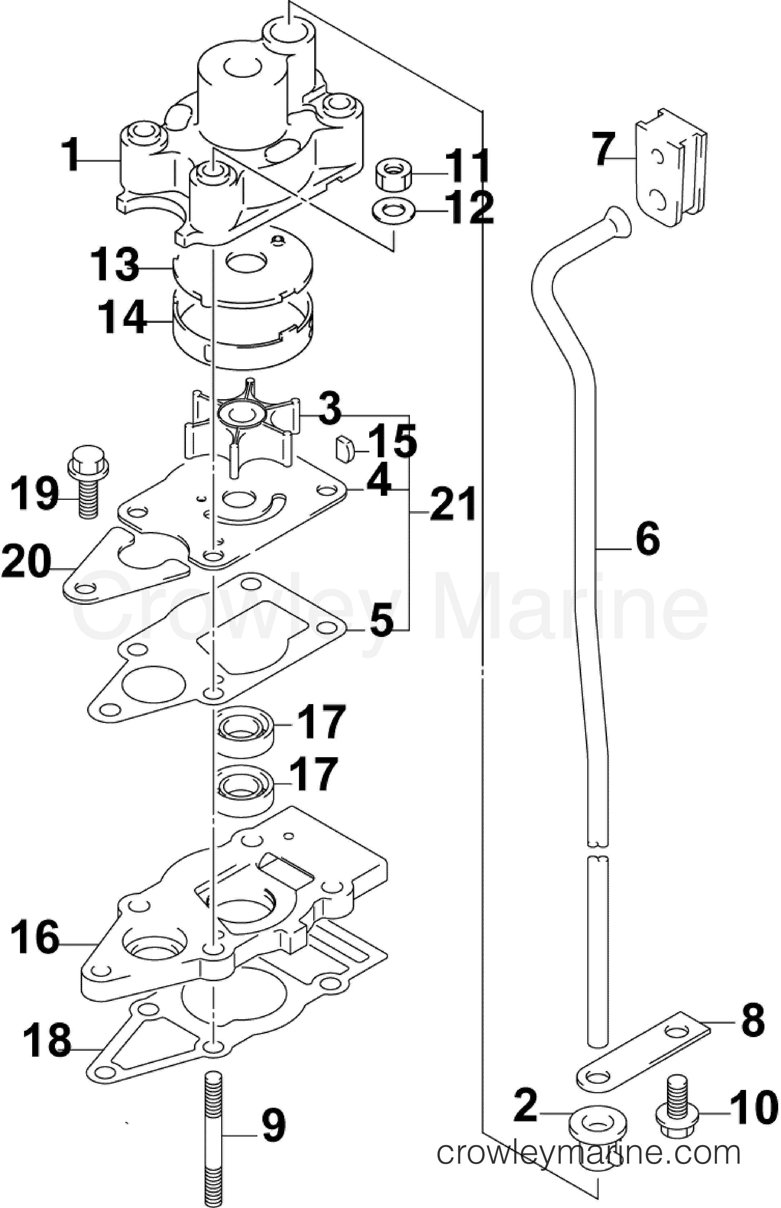 2007 Outboard 5 - J5RL4SUM - WATER PUMP