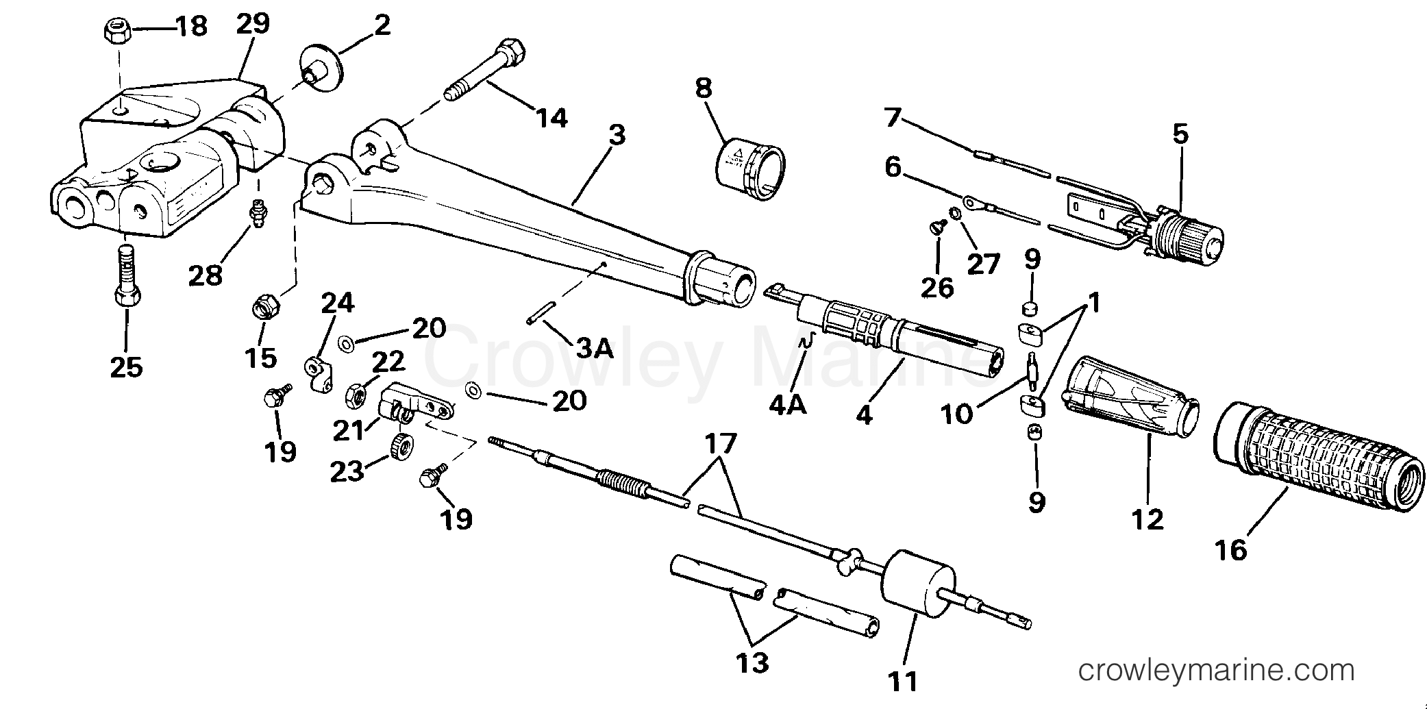 1986 Outboard 50 - J50BECDE - STEERING HANDLE