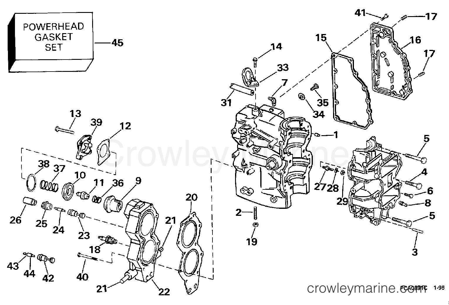1997 Outboard 50 - BJ50TLEUC - CYLINDER & CRANKCASE