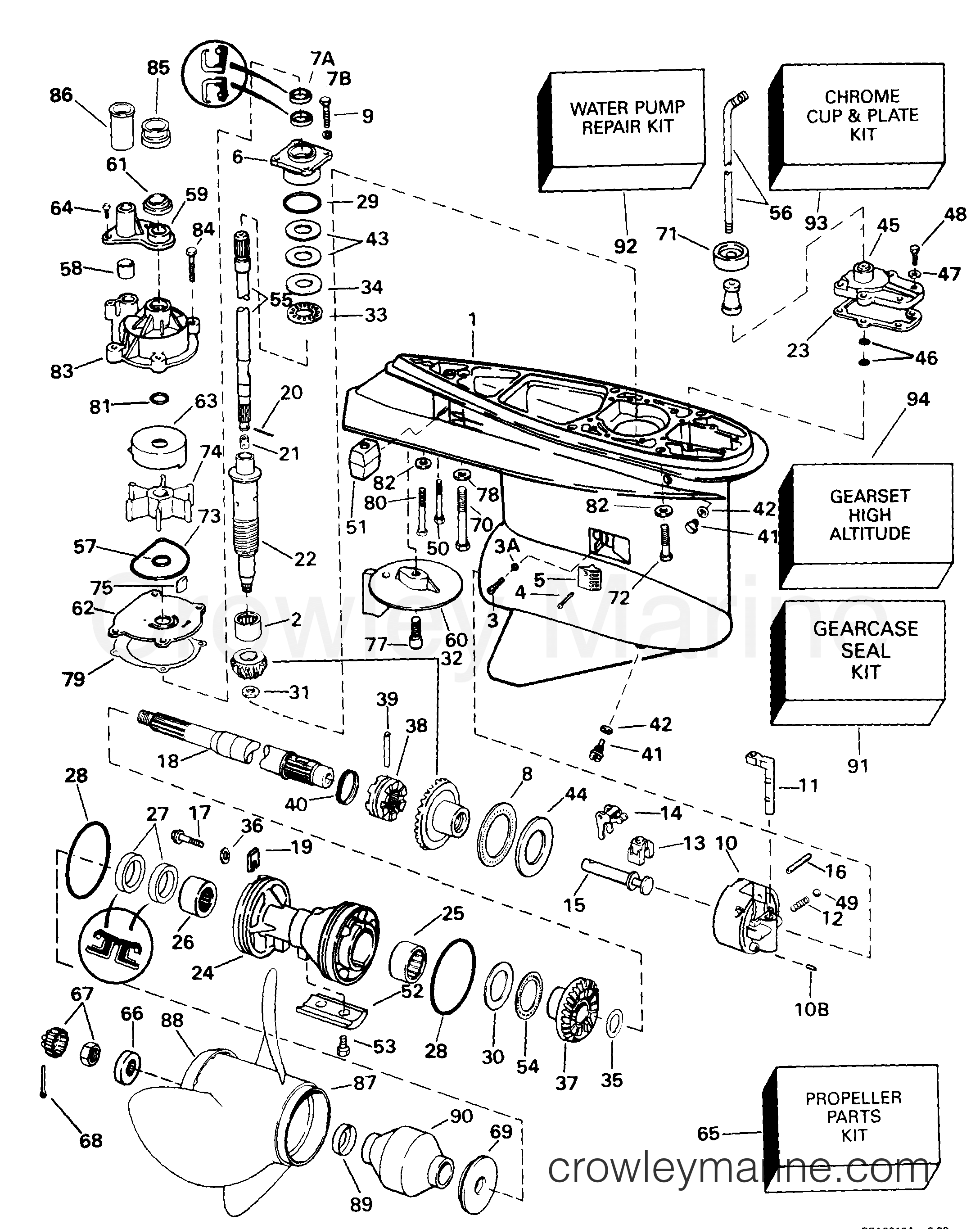 1999 Outboard 200 - J200WPXEES - GEARCASE