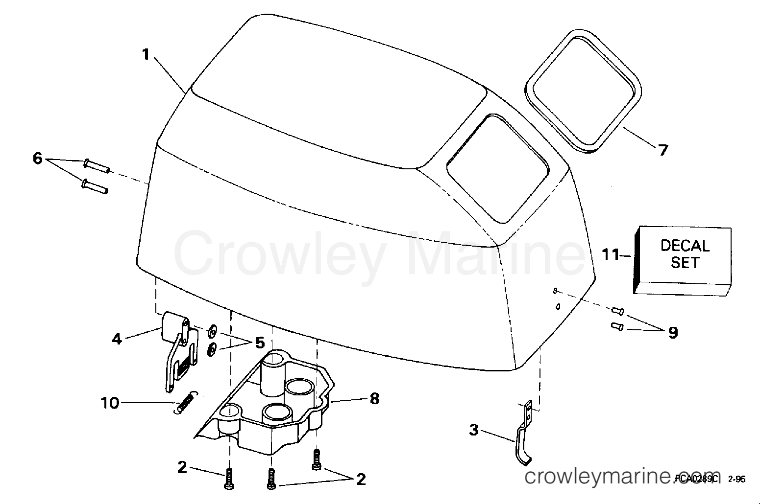 1996 Outboard 8 - BE8RCH - ENGINE COVER