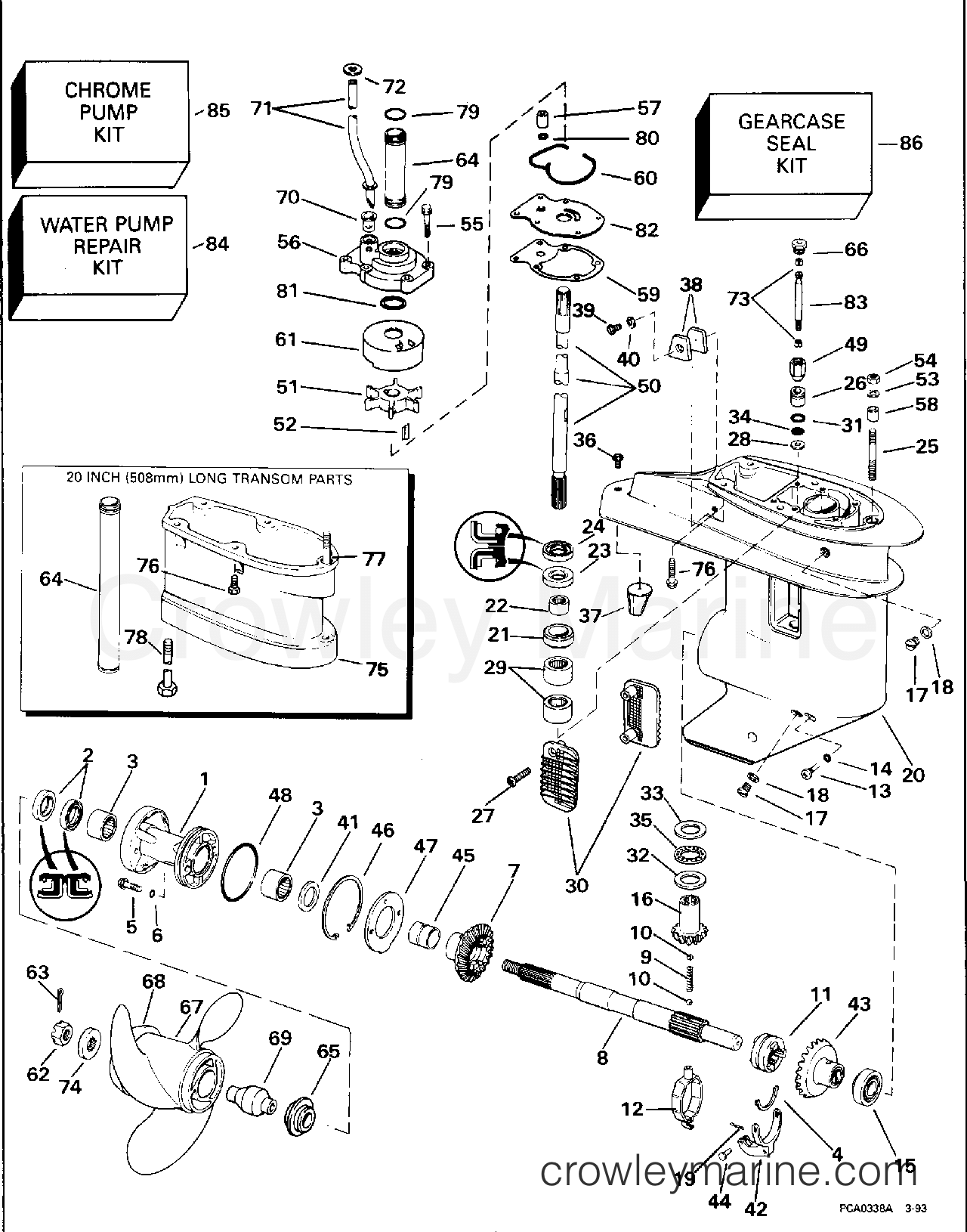 1994 Outboard 30 - J30RERM - GEARCASE