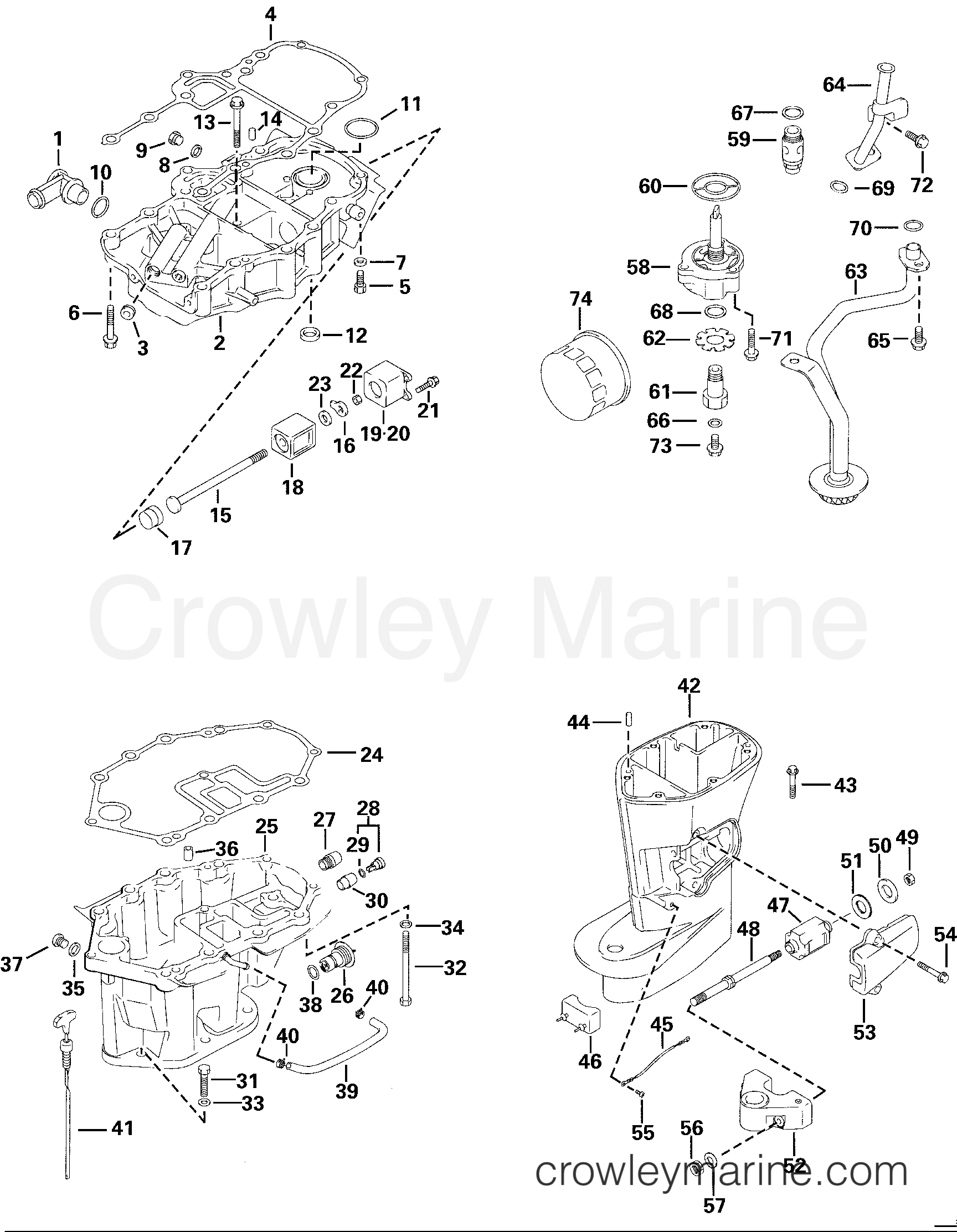2000 Outboard 30 - E30RL4SSS - MIDSECTION & OIL SYSTEM