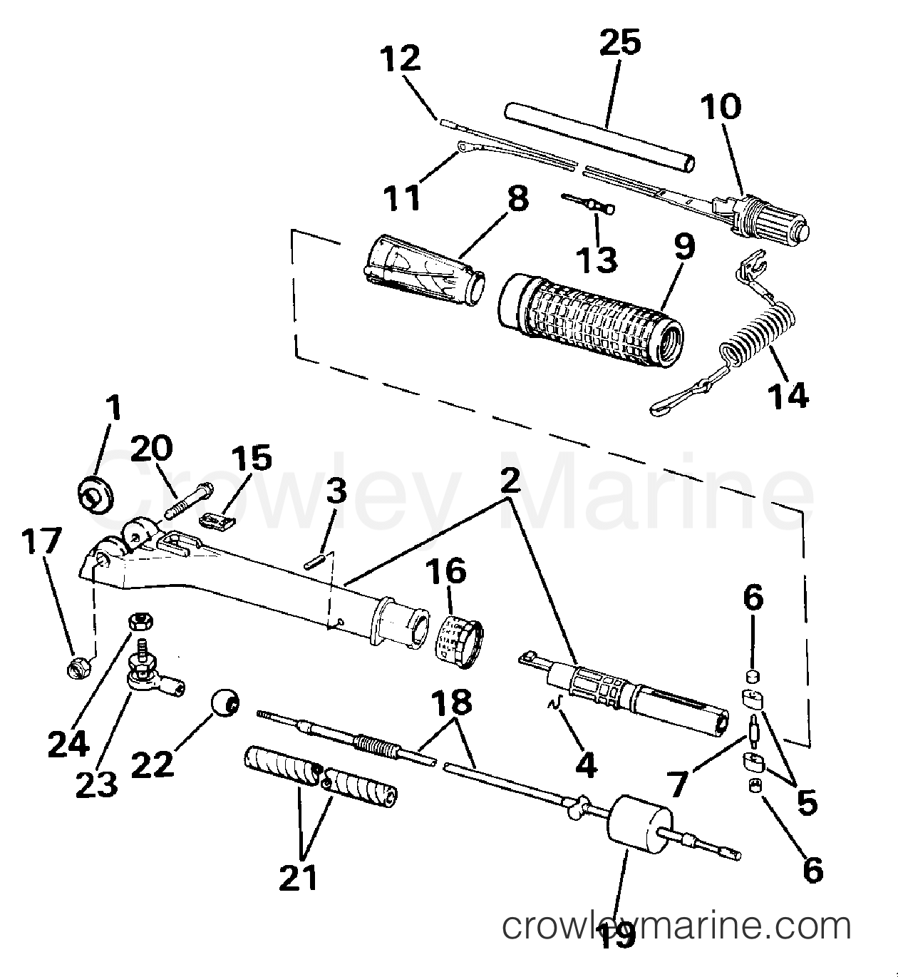 1989 Outboard 30 - J30TECED - STEERING HANDLE