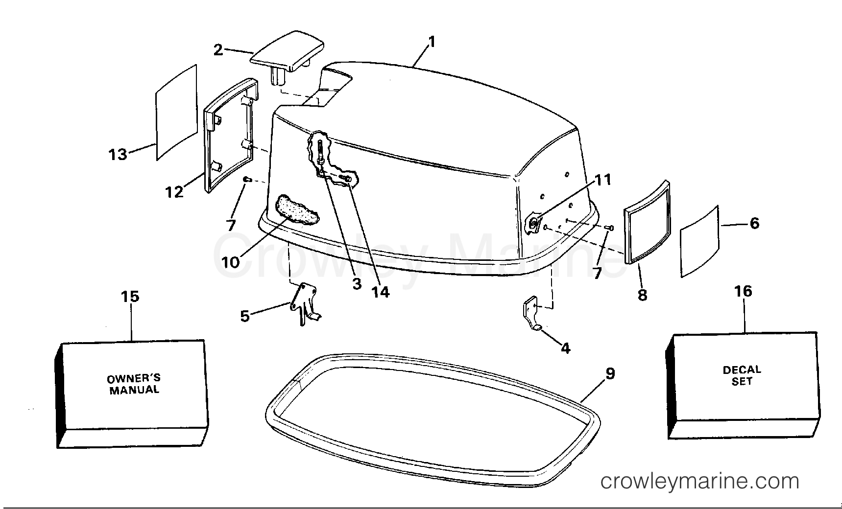 1989 Outboard 30 - J30TECED - ENGINE COVER - JOHNSON