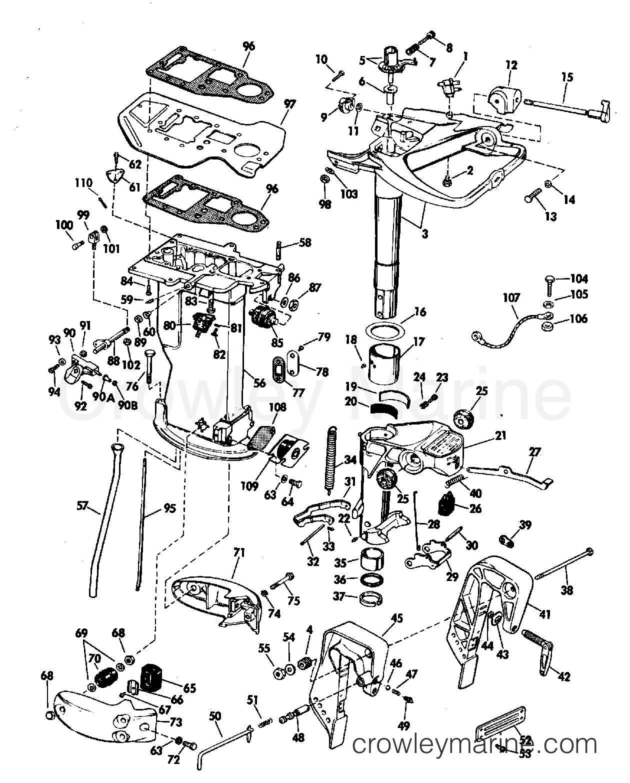 1970 Outboard 33 - 33E70M - LOWER UNIT GROUP