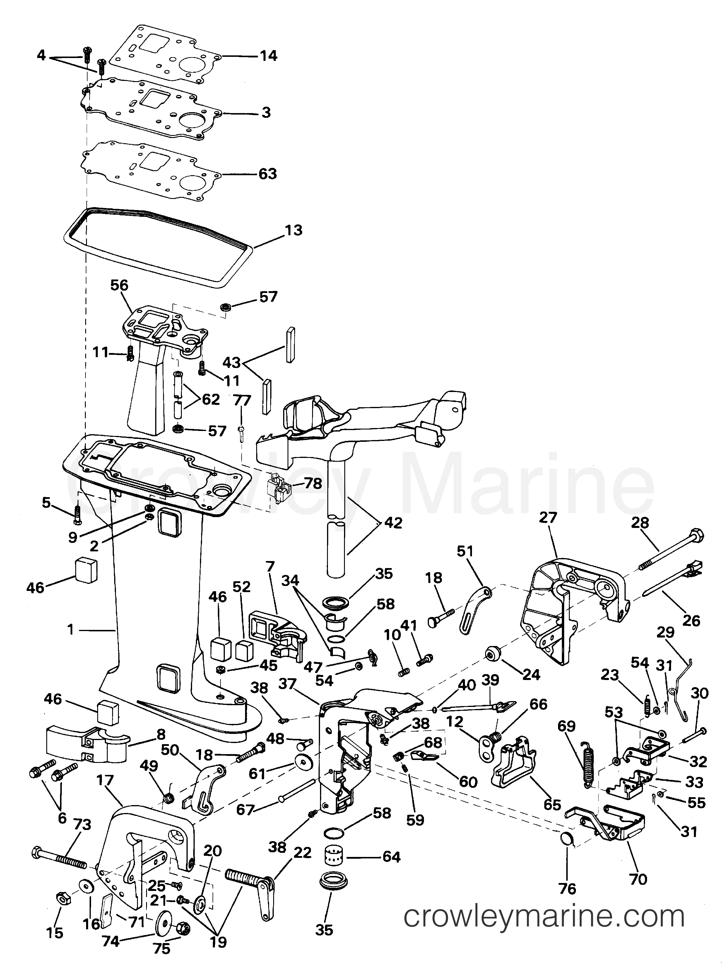 2001 Outboard 8 - J8RLSIE - MIDSECTION