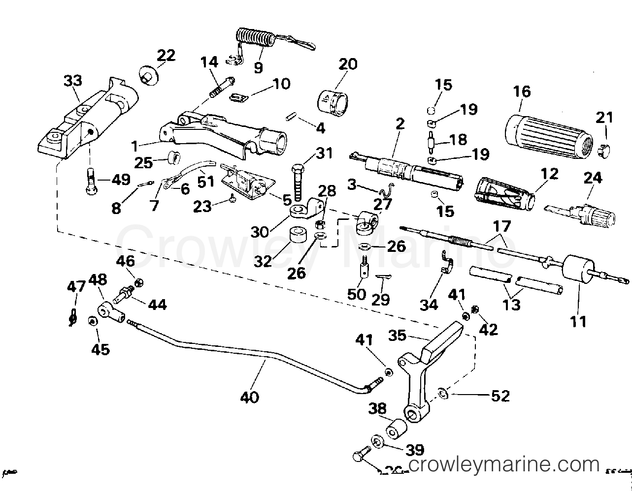 1995 Outboard 18 - J25JREOS - STEERING & SHIFT HANDLE