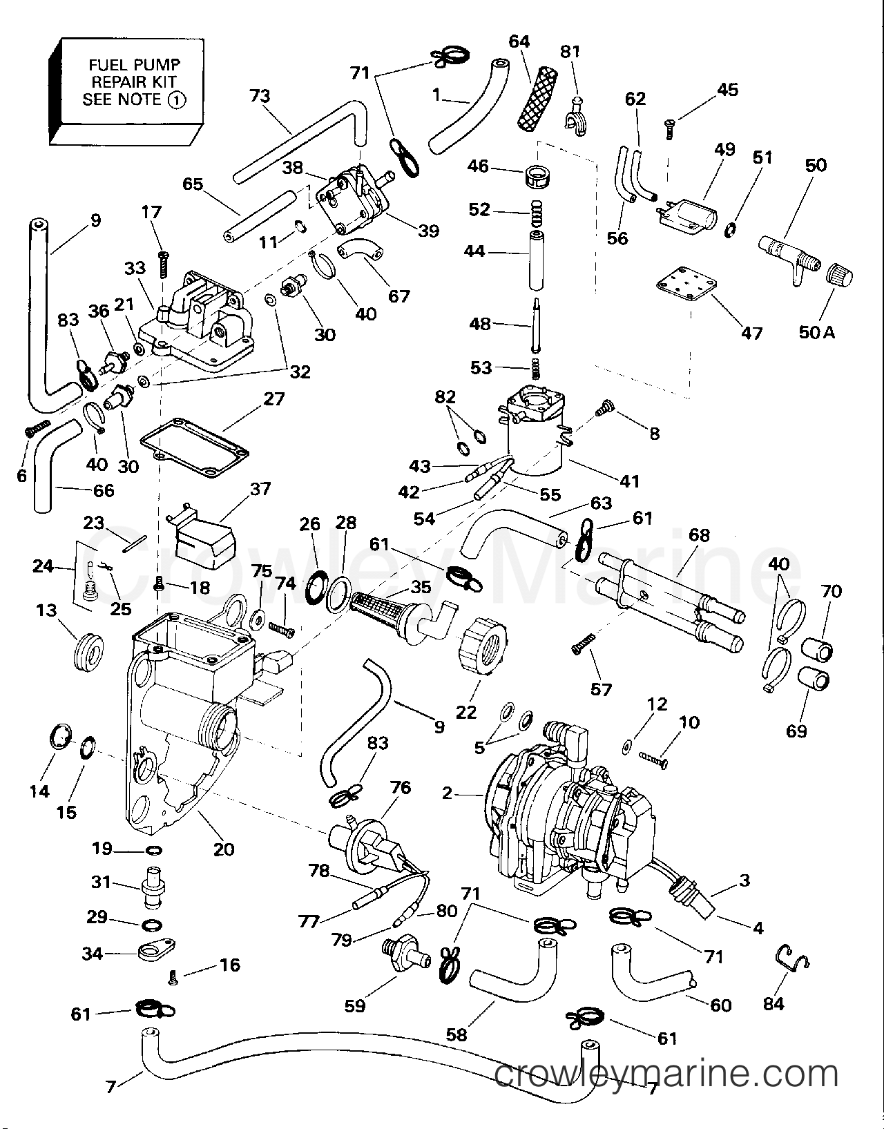 1994 Evinrude Outboards 150 - E150WTLERC FUEL BRACKET & COMPONENTS section