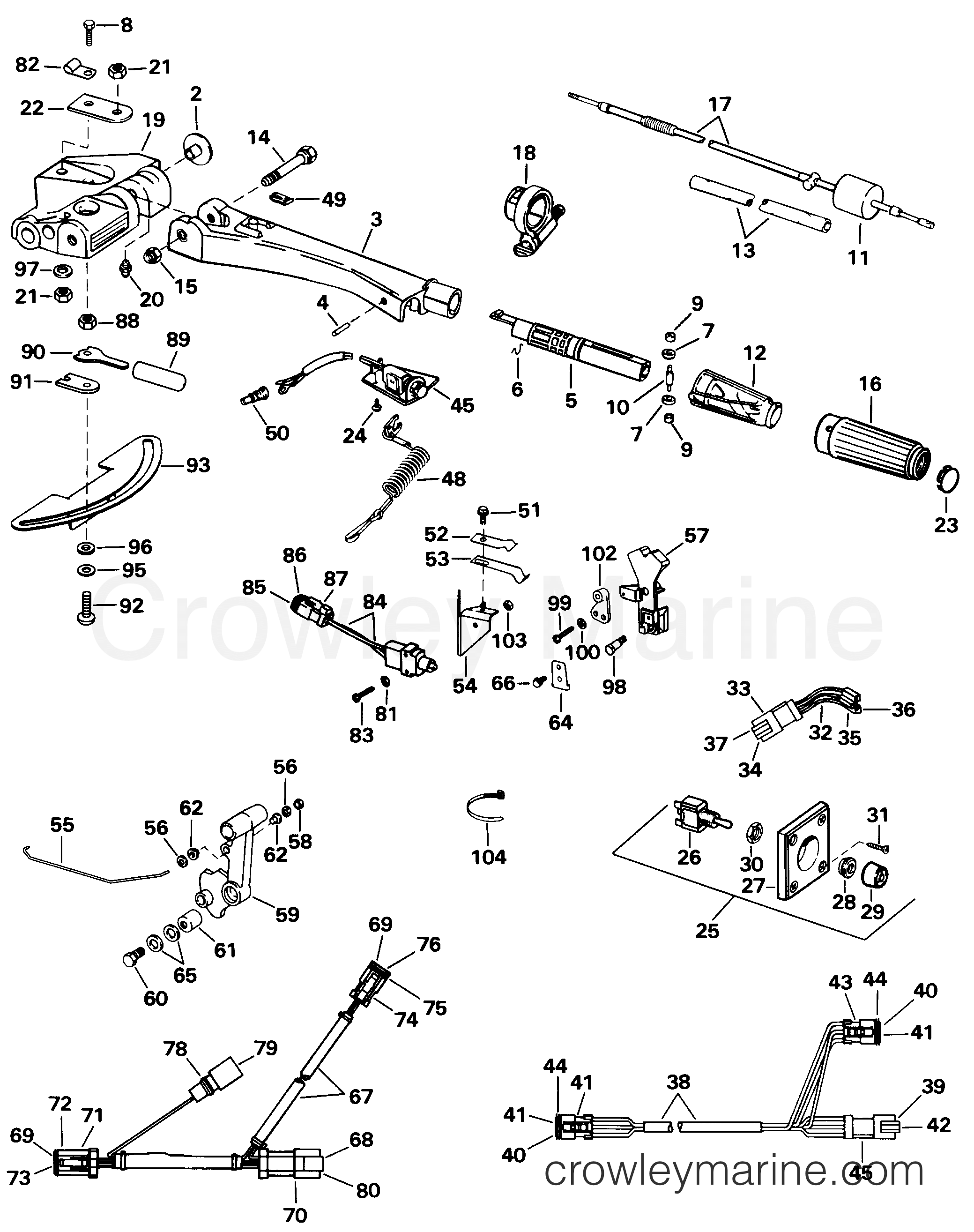 1998 Rigging Accessories - Steering - TILLER CONVERSION KIT -- V4 60Ø
