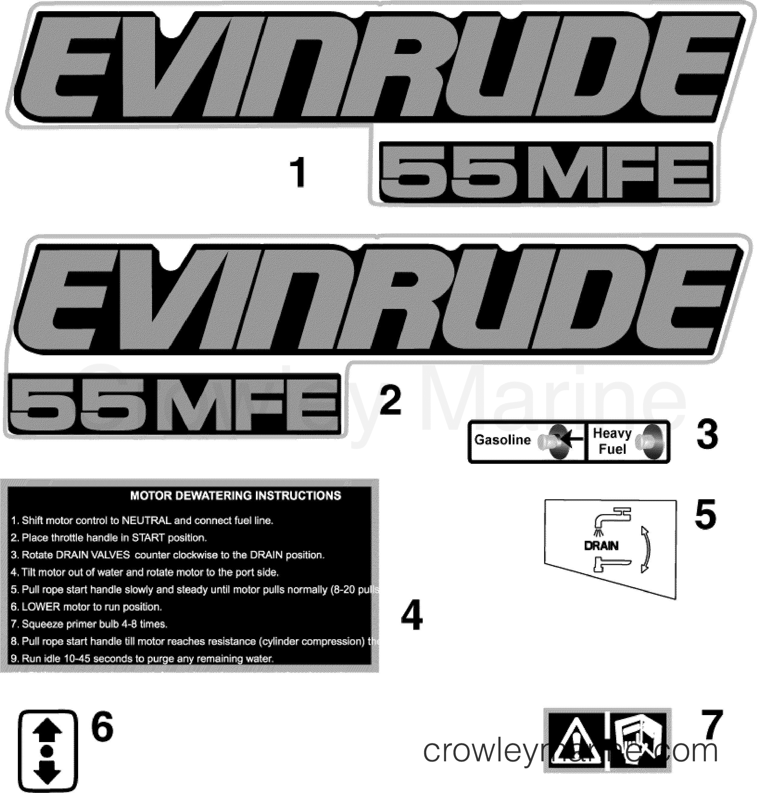 AF Outboard 55 - MFE - E55MJRLAFB - DECALS