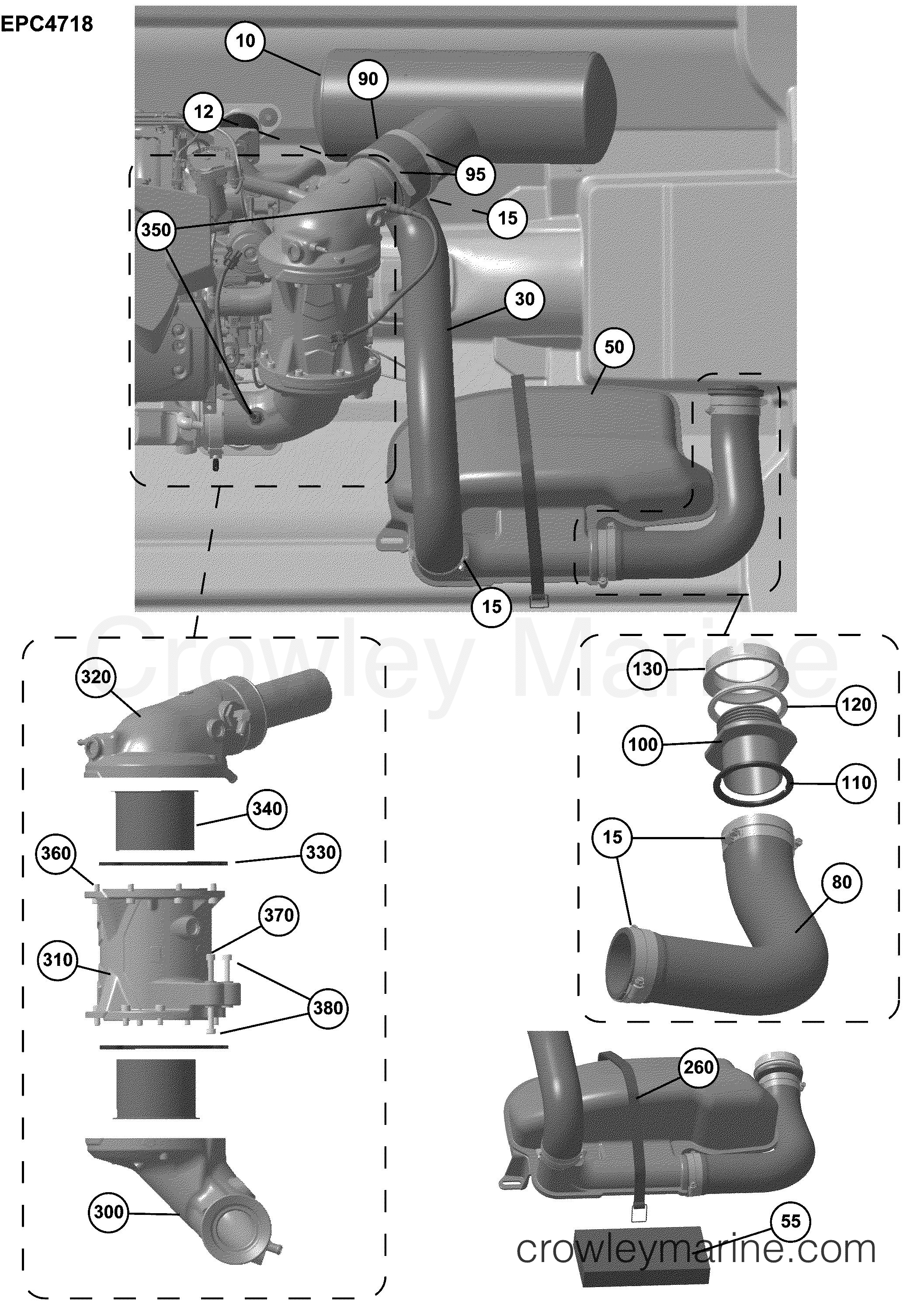 AB Rotax Powertrains 150 - 440018ABA EXHAUST SYSTEM - SINGLE MODELS, WITH CATALYST section