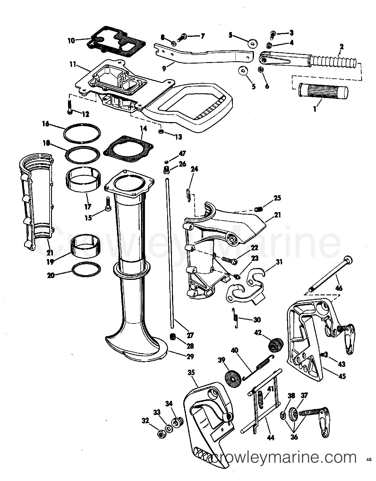 1968 Outboard 5 - 5802B - LOWER UNIT GROUP