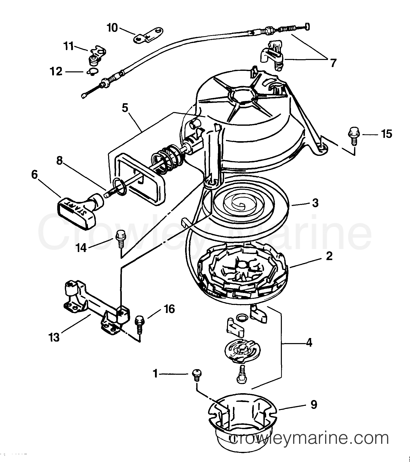 1999 Outboard 5 - J5REEC - REWIND STARTER