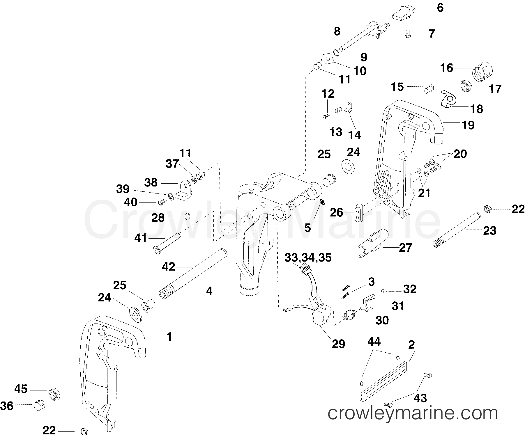 2004 Outboard 40 - E40DELSRC - SWIVEL BRACKET (DP MODEL)