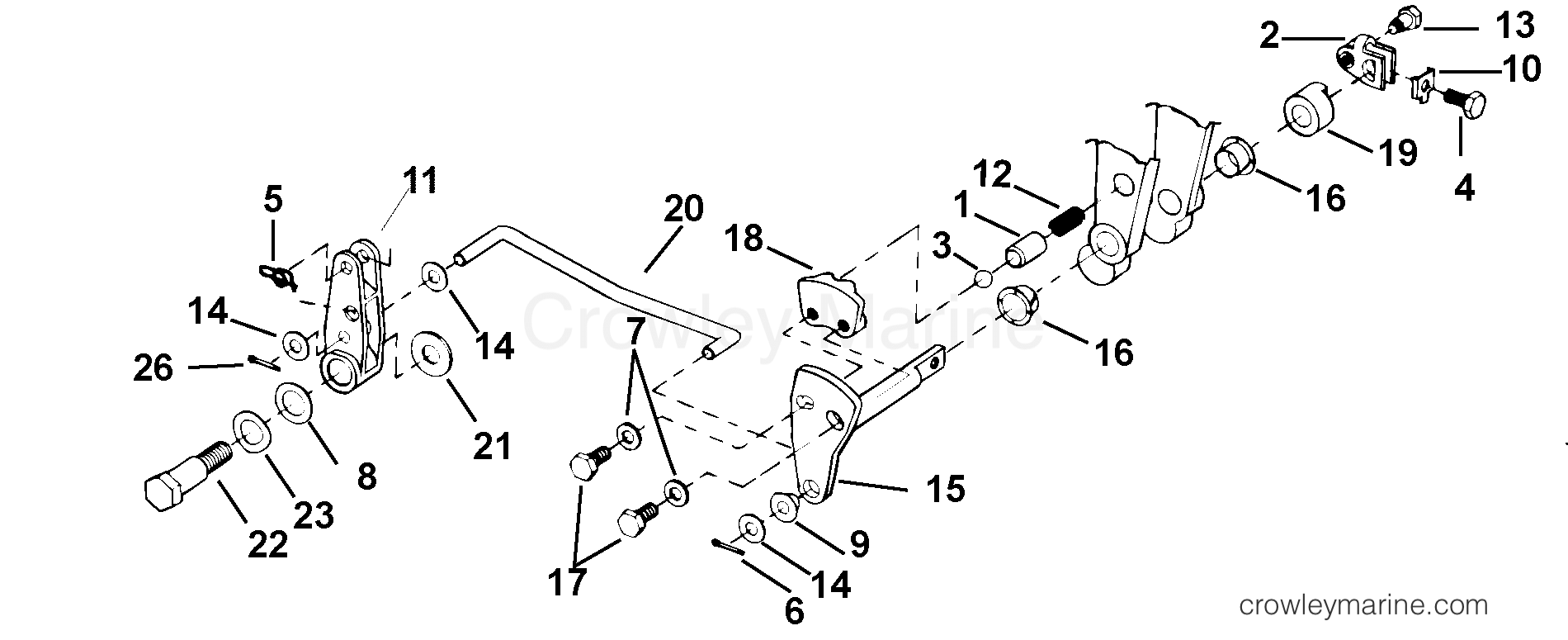 2002 Outboard 50 - J50PLSNF - SHIFT LINKAGE