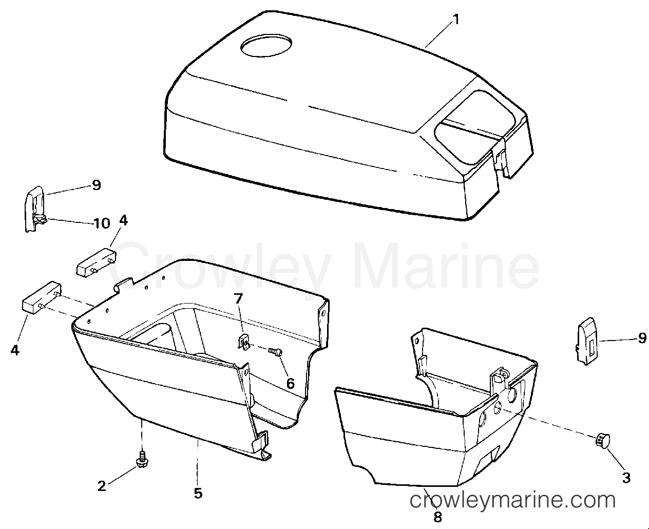 1992 Outboard 4 - J4RLENM - ENGINE COVER