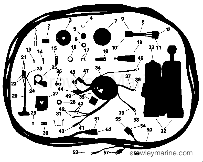 1991 Rigging Parts Accessories - Power Trim & Tilt - POWER TRIM/TILT KIT - 40, 48 & 50 TE & REMOTE ELECTRIC